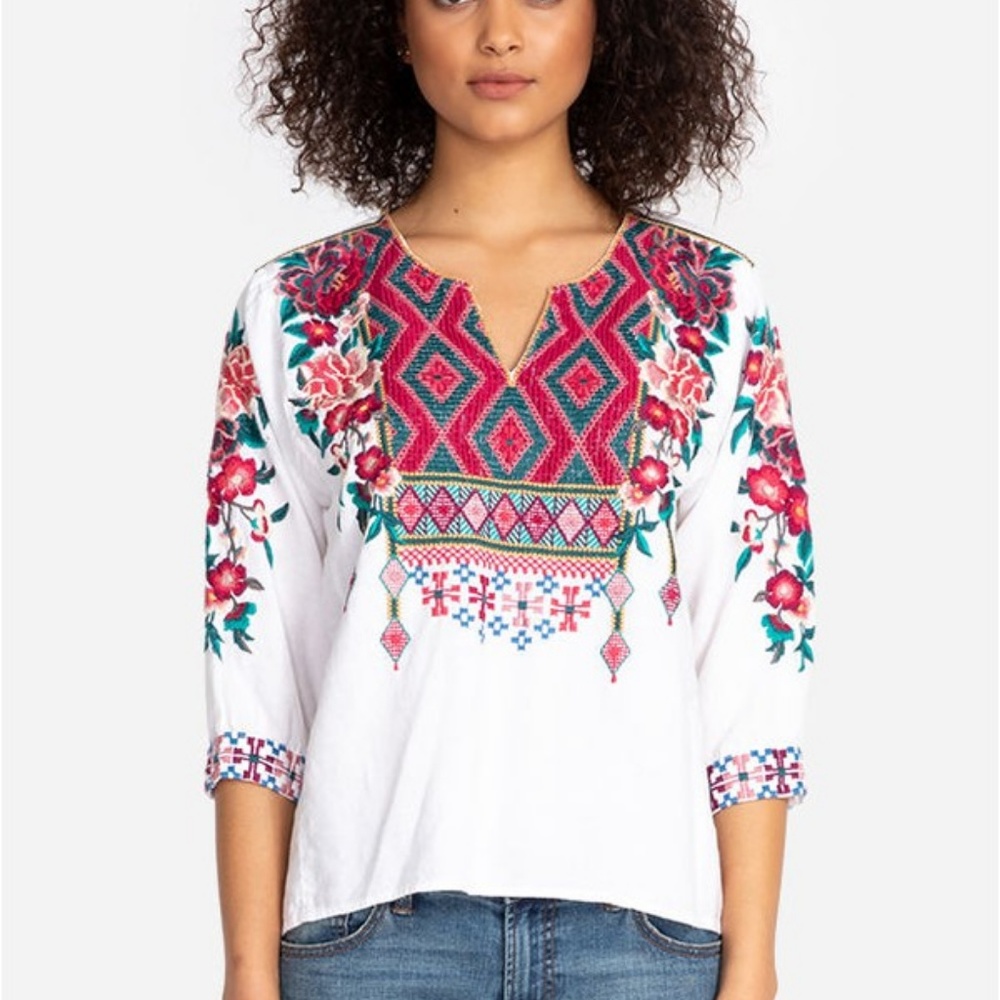 Johnny Was Embroidered Blouse
